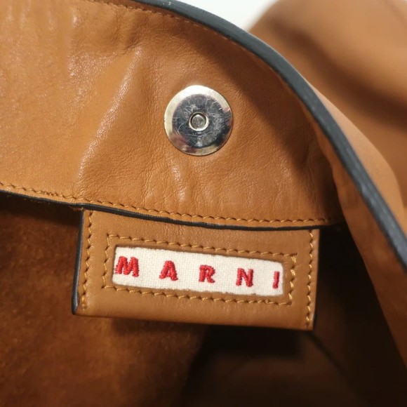 Marni Hobo Camel Leather Extra Large Shoulder Bag - Picture 11 of 12